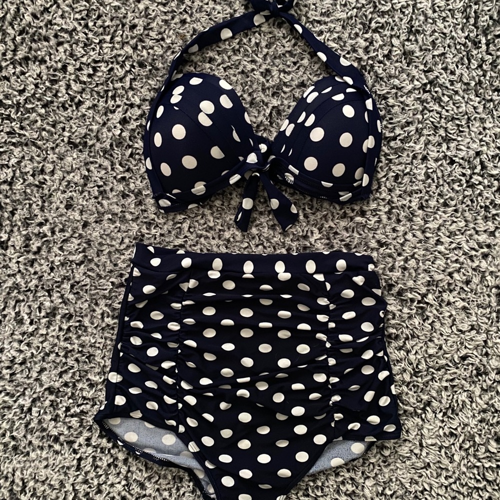Polka Dot High Waisted Bikini Set